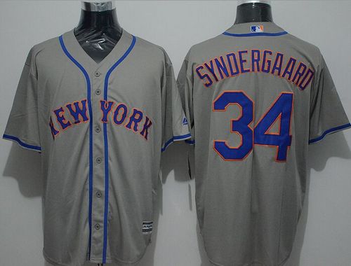 Mets #34 Noah Syndergaard Grey New Cool Base Stitched MLB Jersey - Click Image to Close
